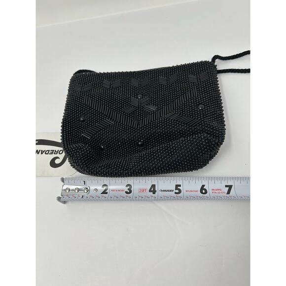 NEW Loredana Evening Bag Cross Body Black Beaded Prom Event Cocktail Party Glam - Picture 6 of 9
